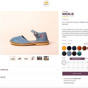 Duckfeet Mols Maryjane, jeans, size 40, 8.5-9